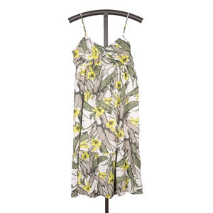 Banana Republic Linen Blend Floral Sundress Women's SZ 12 Tropical Beach Coastal